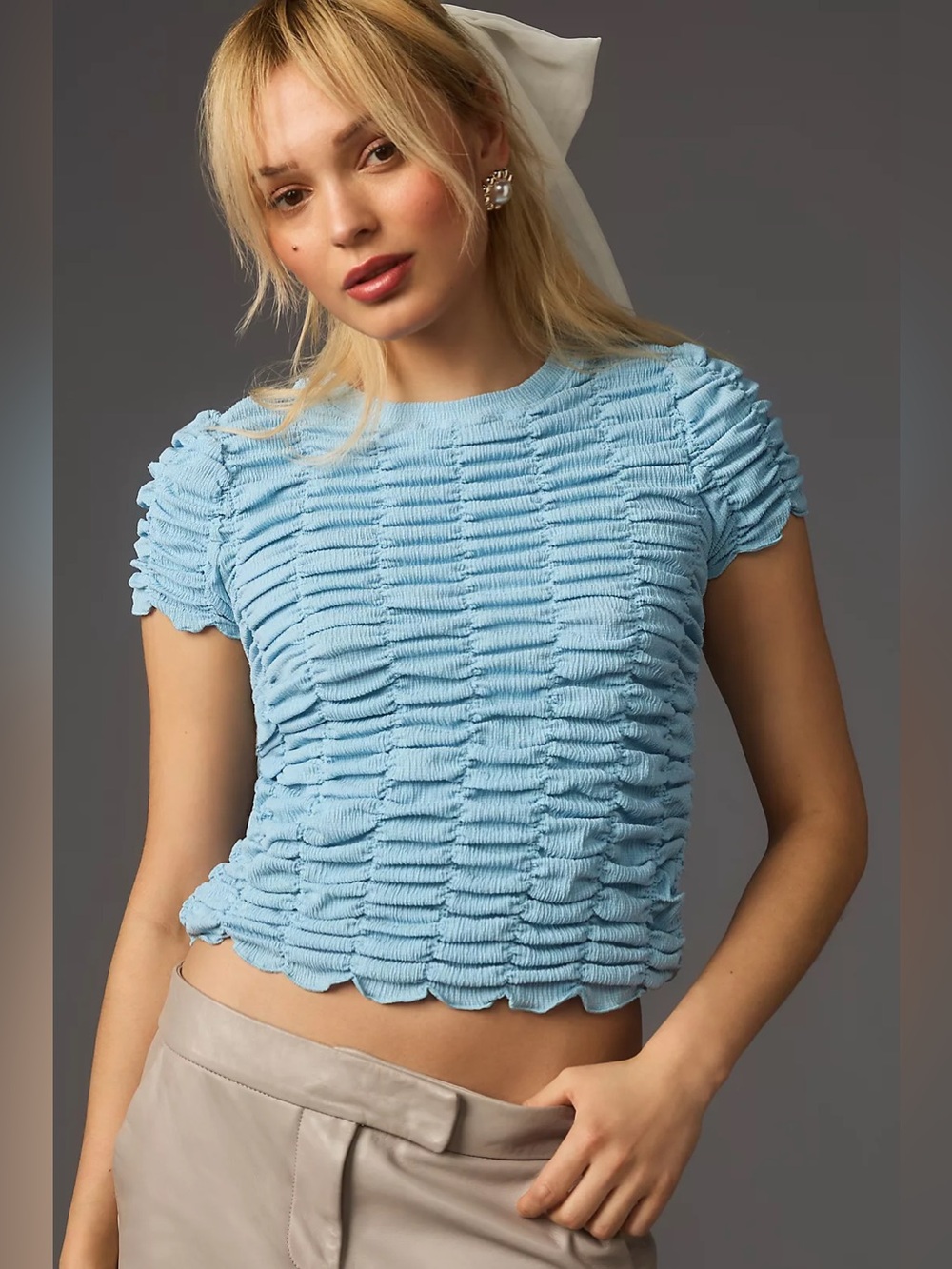 Anthropologie Ruched Baby Tee